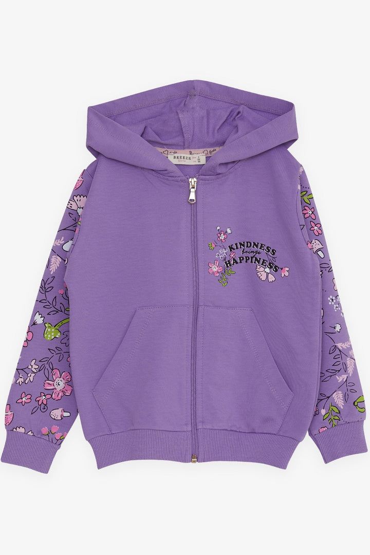 BRE Breeze Girl's Cardigan with Flower Print, 1-4 Years, Lilac - Guadalupe