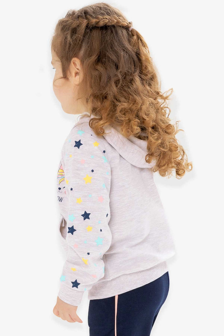 BRE Breeze Girl Child Cardigan Sleeves Patterned Printed 1-4 Years, Beige Melange - Créteil