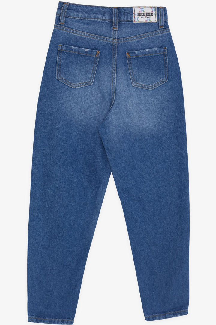 BRE Breeze Girl's Jeans with Pockets and Buttons, 94 Years, Blue - Prince Albert