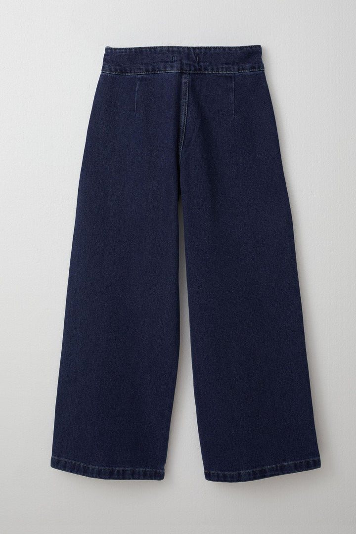 BRE Breeze Girl's Jeans Trousers with Pleated Wide Leg 104 Years, Dark Blue - Wokingham