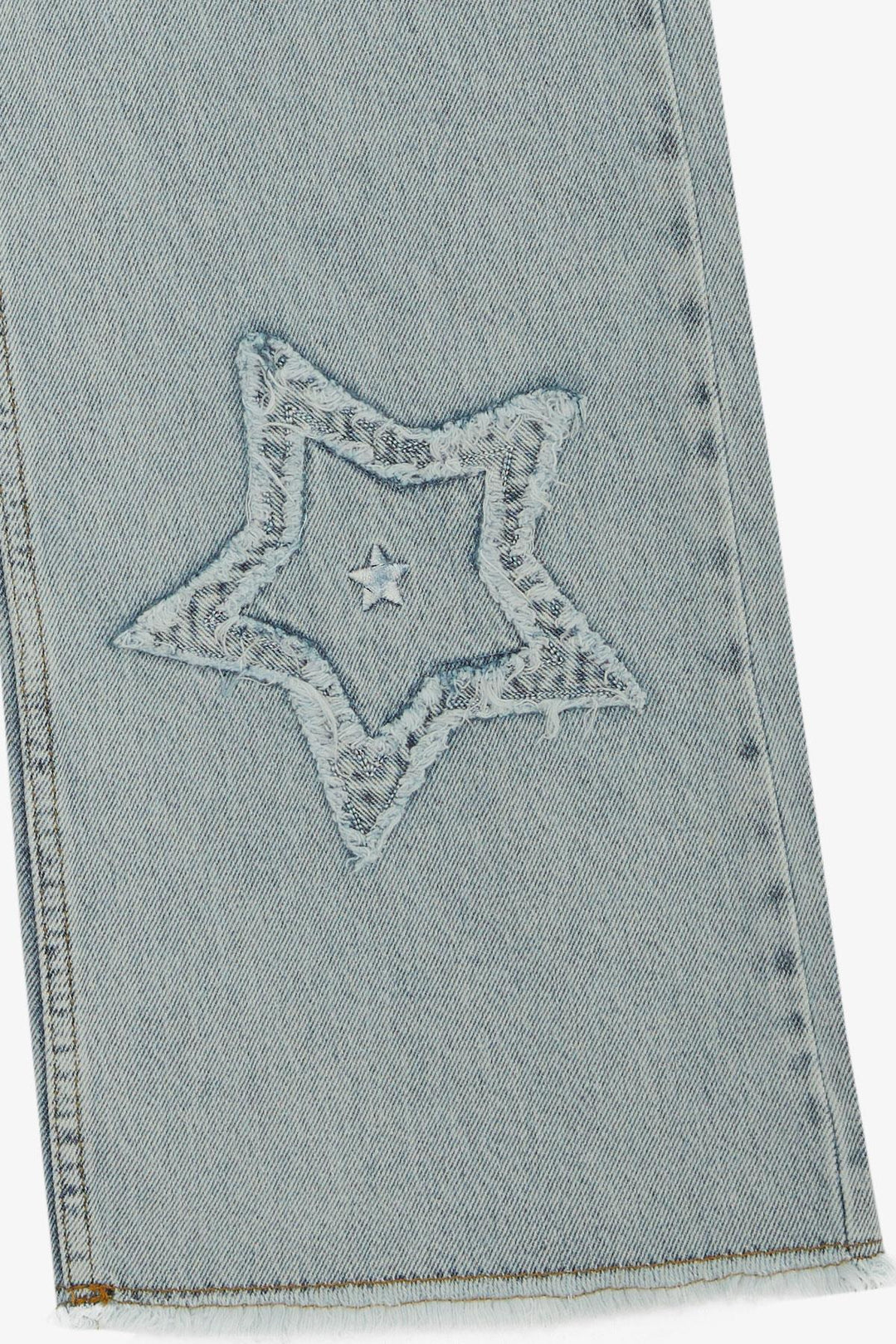 BRE Breeze Girl's Jeans with Star Embroidery, 84 Years, Light Blue - Metz