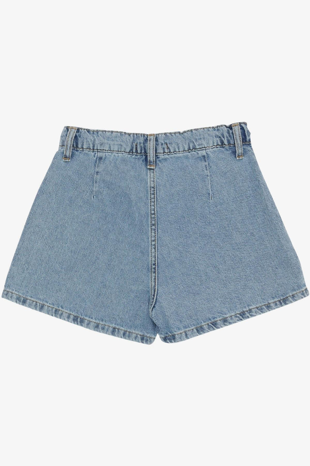 BRE Breeze Girl Child Denim Shorts Skirt Pleated Fringed 5-9 Years, Blue - Padova