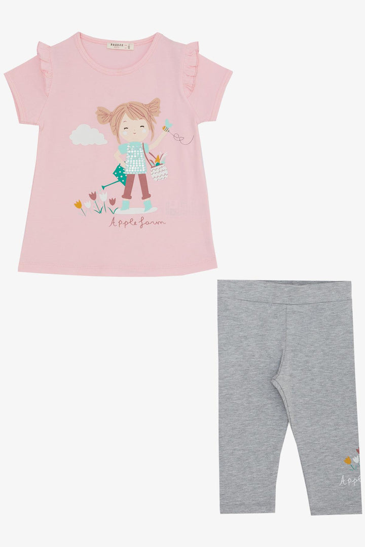 BRE Breeze Girl Baby Capri Leggings Set زوج فتاة مطبوعة 1-4 سنوات، وردي - Vaudreuil-Dorion