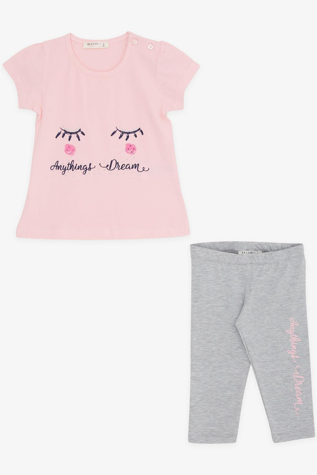 BRE Breeze Girl Child Capri Leggings Set Dream تحت عنوان 1-4 سنوات، وردي - Hyères