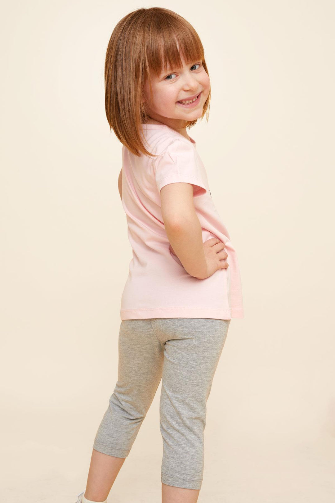 BRE Breeze Girl Baby Capri Leggings Set لطيف فتاة مطبوعة 1.5-5 سنوات، وردي - توليدو