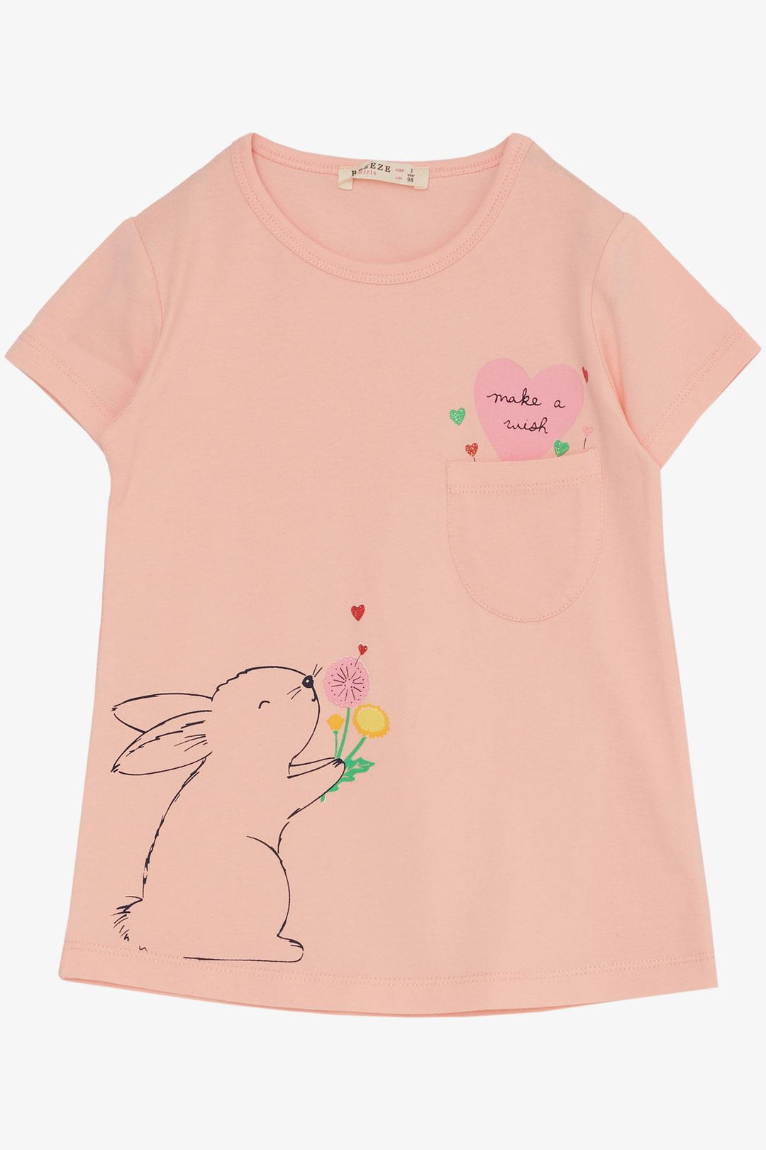 BRE Breeze Girl Capri Leggings Set Love Themed Bunny مطبوعة 1.5-5 سنوات، سلمون - بونتي دي ليما