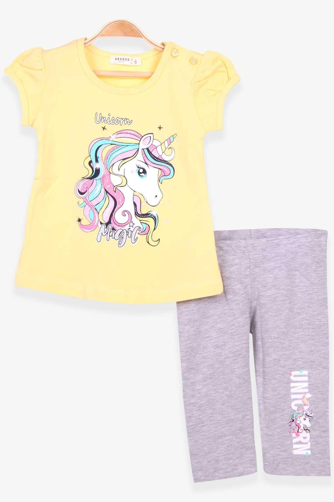 Breeze Girl Capri Leggings, установленные с единорогом 2-6 лет, желтый-épinay-sur-seine