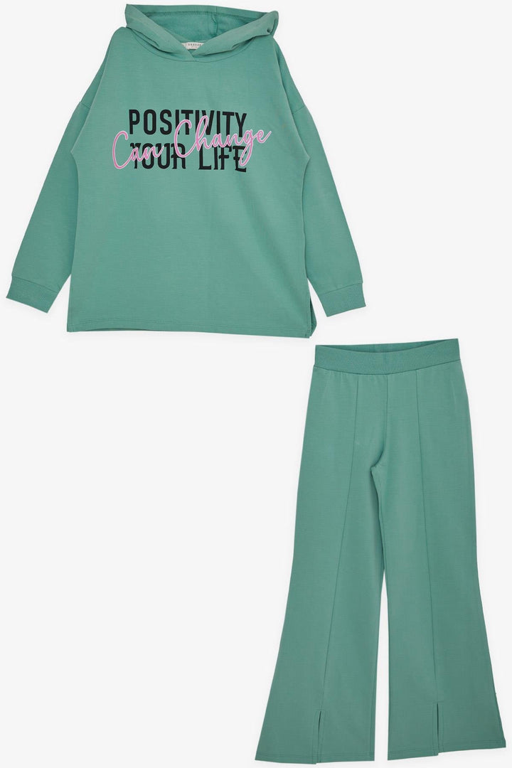 BRE Breeze Girl's Pant Set with Pants Printed with Summer Slit 104 Years, Mint Green - Ansbach