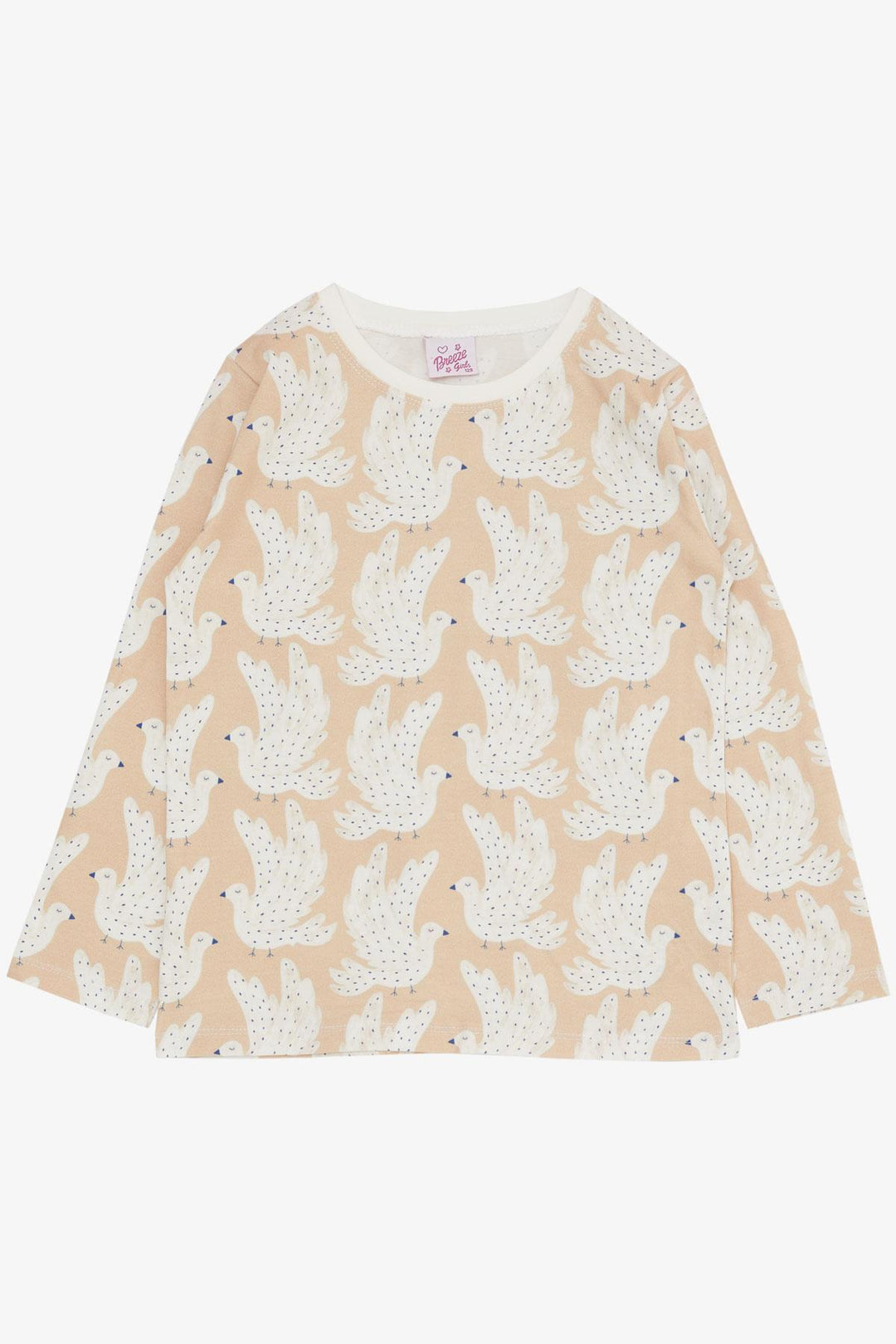 BRE Breeze Girl's Pajama Set Cute Pigeon Patterned 4-8 Years, Beige - Kentwood