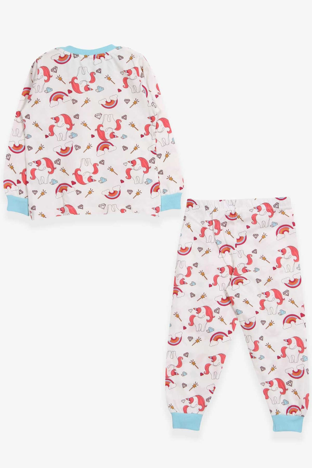 BRE Breeze Girl's Pajama Set with Unicorn Pattern 1.5-5 Years, Beige - Zweibrücken