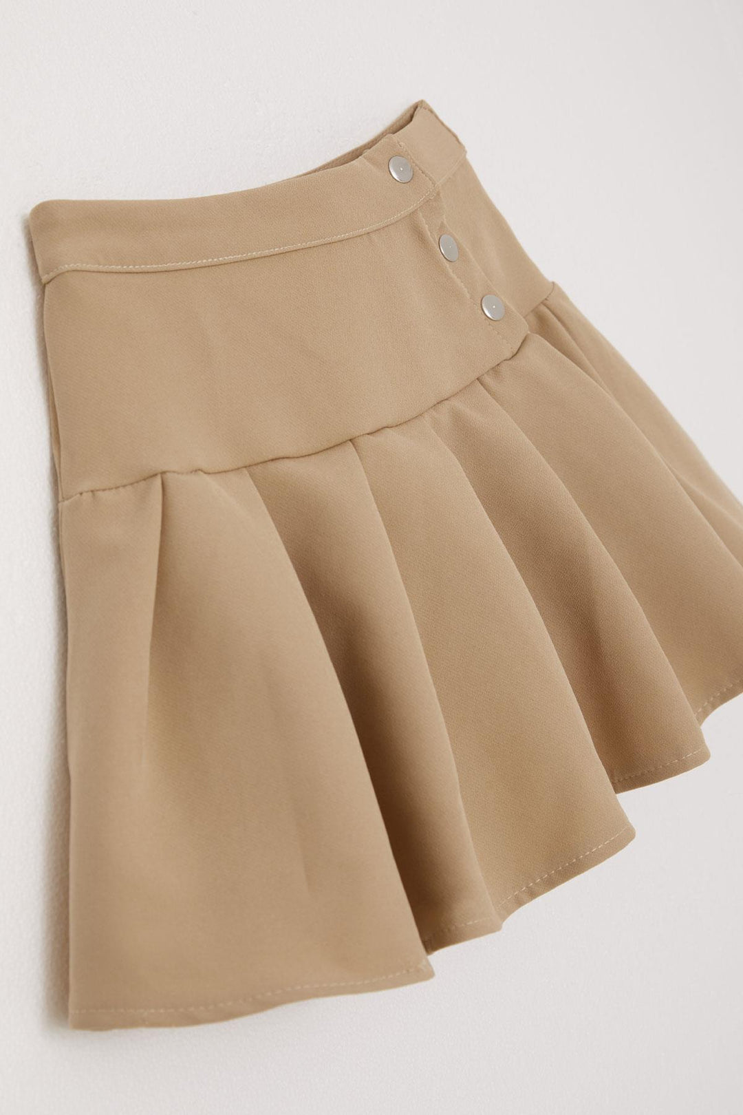 BRE Breeze Girl Child Pleated Skirt with Snap Fastener, Beige, 72 Years - Worthing