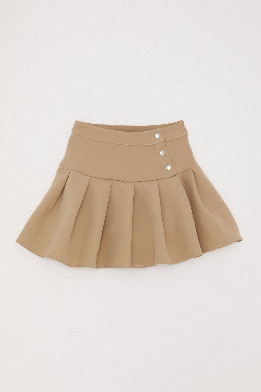 BRE Breeze Girl Child Pleated Skirt with Snap Fastener, Beige, 72 Years - Worthing