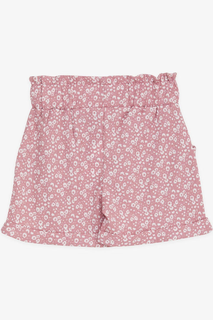 BRE Breeze Girl's Shorts with Floral Bow Elastic Waistband 84 Years, Rose Pink - Pavia