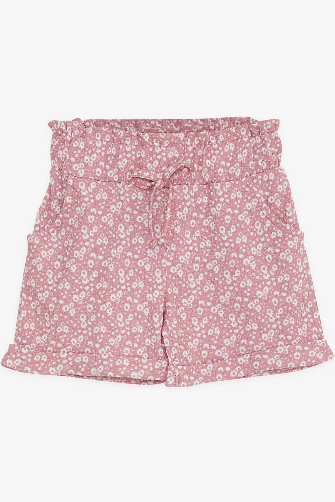 BRE Breeze Girl's Shorts with Floral Bow Elastic Waistband 84 Years, Rose Pink - Pavia