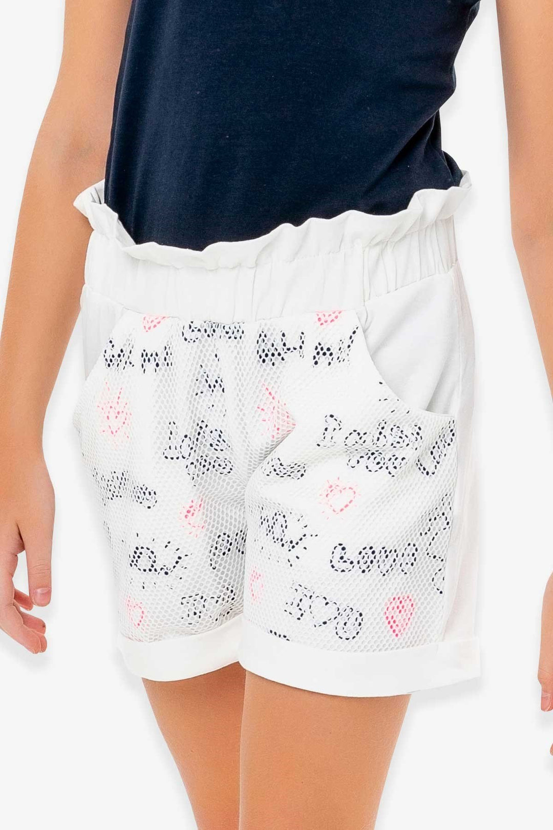 BRE Breeze Girl Shorts with Lace 84 Years, Ecru - Montrouge