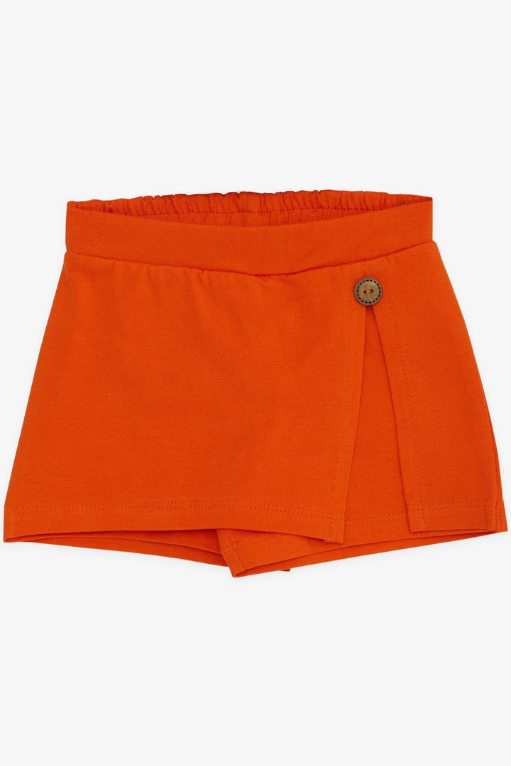 BRE Breeze Girl Child Shorts Skirt Button Accented 3-7 Years, Orange - Tlaquepaque