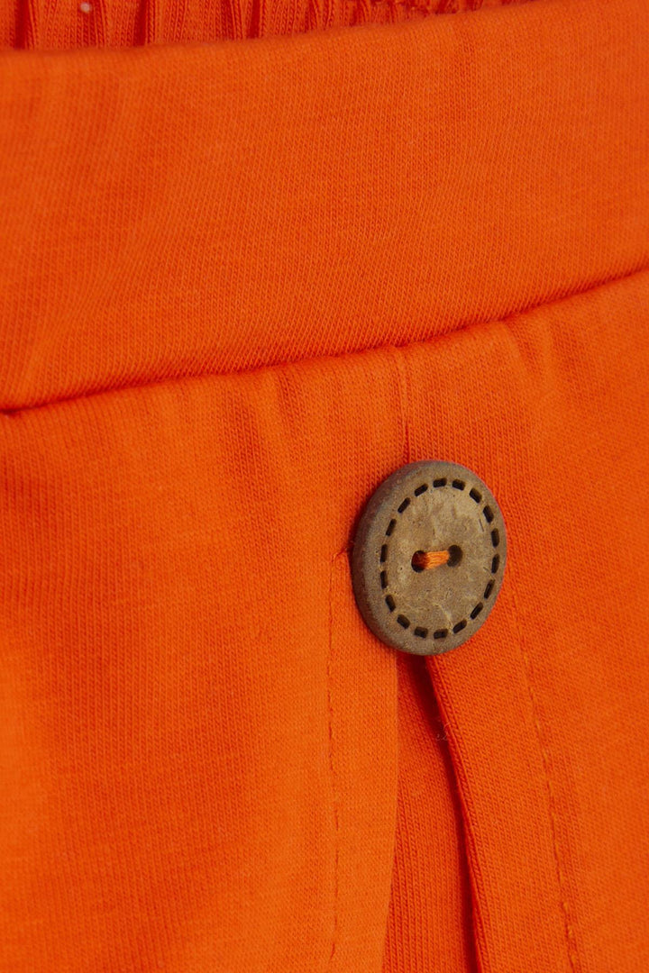 BRE Breeze Girl Child Shorts Skirt Button Accented 3-7 Years, Orange - Tlaquepaque