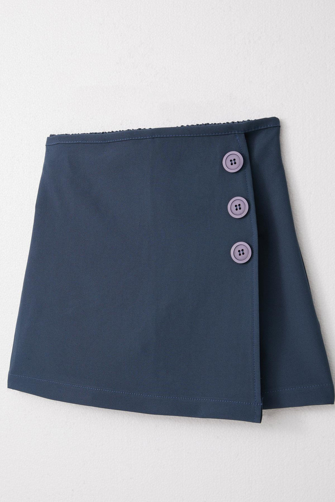 BRE Breeze Girl Child Shorts Skirt with Button Accessories Elastic Waist 62 Years, Indigo - Stirling