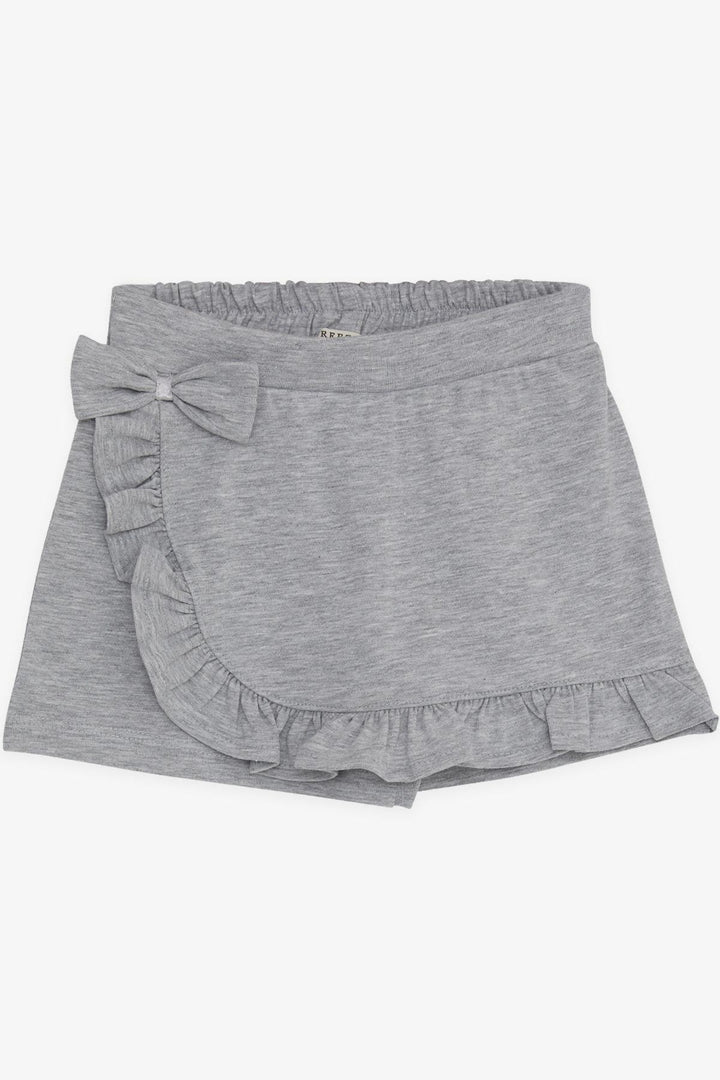 BRE Breeze Girl's Shorts Skirt with Bow Frills 1.5-5 Years, Grey Melange - Plant City