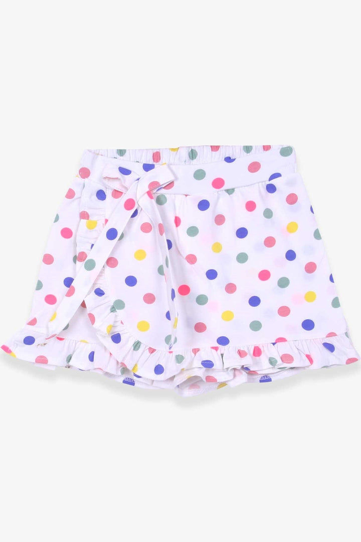 BRE Breeze Girl's Shorts with Polka Dot Bow, 62 Years, Ecru - Downey