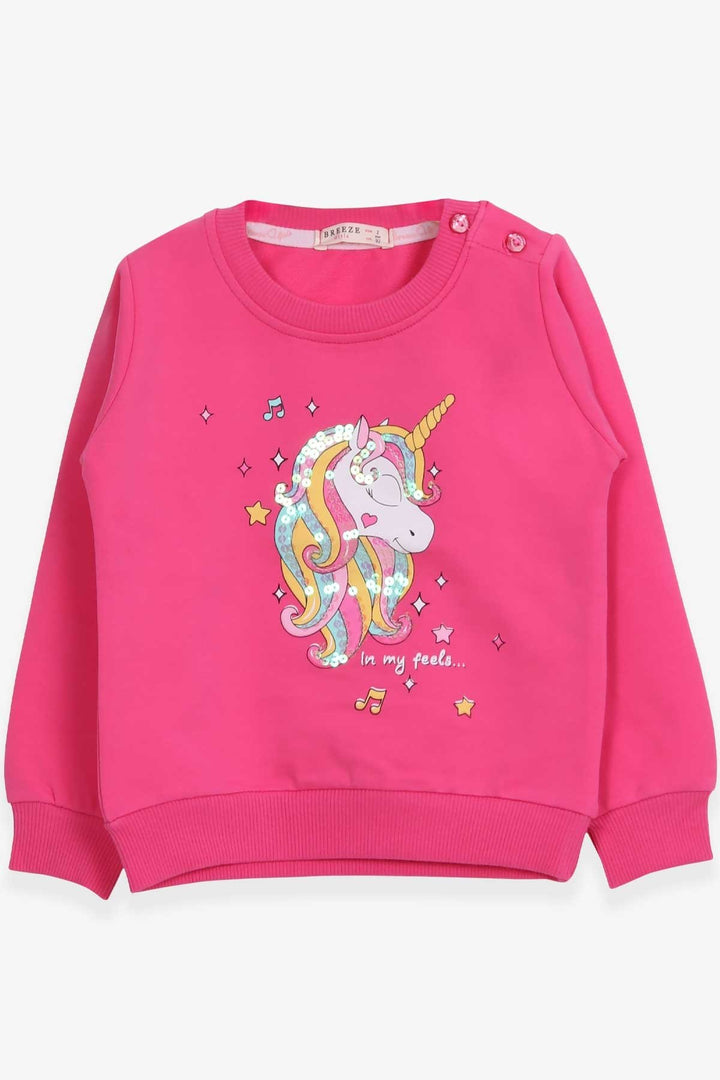 Bree Breeze Girl Child Sweathirt Printed Unicorn Unicorn 2-6 лет, Pink - Pomezia