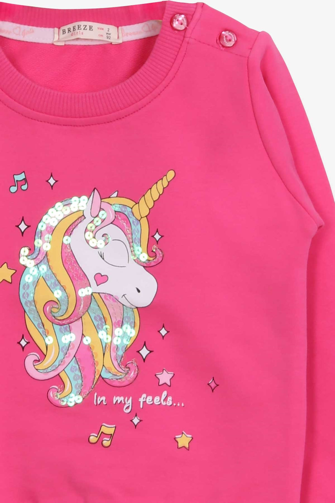 Bree Breeze Girl Child Sweathirt Printed Unicorn Unicorn 2-6 лет, Pink - Pomezia