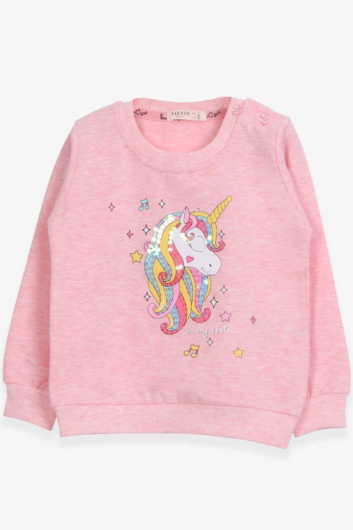 Bree Breeze Girl Child Sweathirt Printed Unicorn Unicorn 2-6 лет, лосось Melange - Teramo