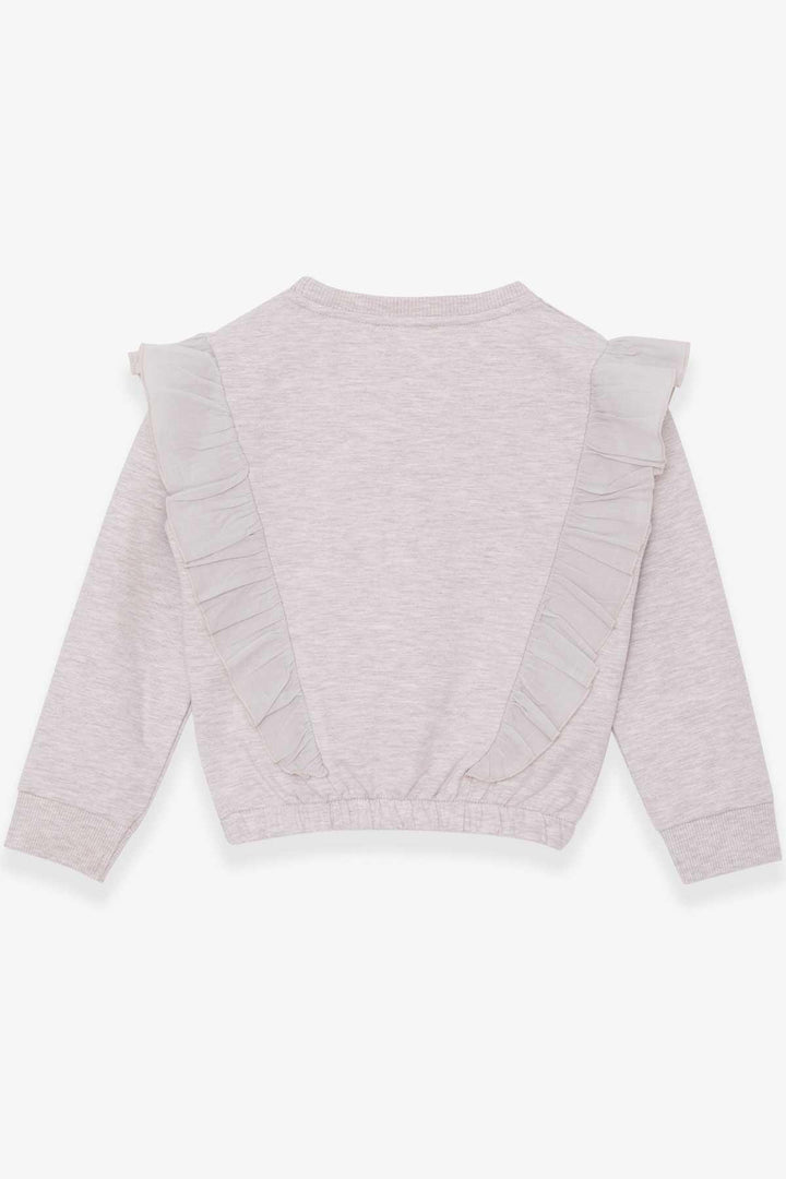 BRE Breeze Girl Child Sweatshirt with Elastic Waistband 4-8 Years, Beige Melange - University Place