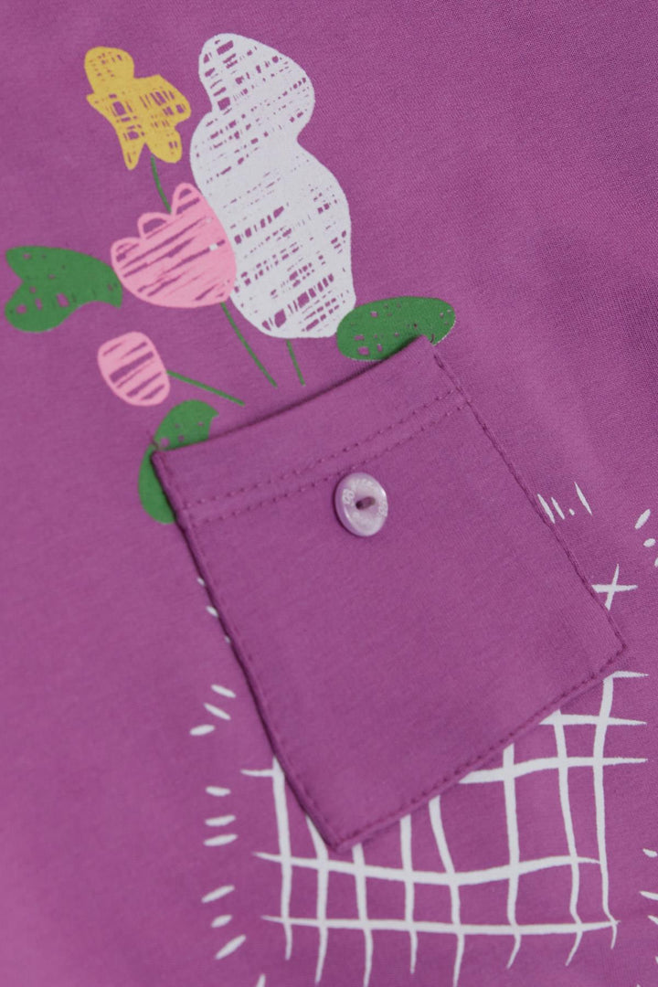 Bree Breeze Girl Child Sweathirt Pocket Flower Prints 1-4 года, Lilac - Святой Георгий