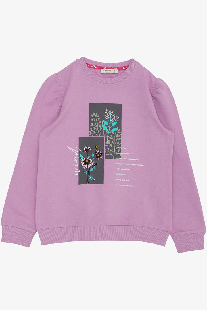 Bree Exe Girl's Whotshirt Flower & Text Printed 62 года, фиолетовый - храм