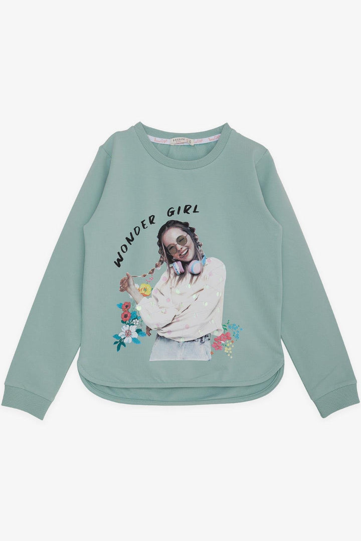 Bree Breeze Girl Child Sweatshirt Great Girl с цветом 94 года, Aqua Green - Texas City