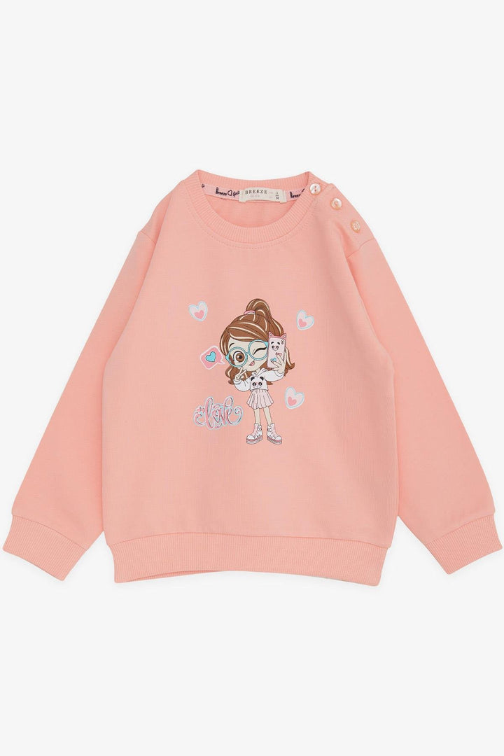 Bree Breeze Girl Child Sweathirt Cool Girl Printed 1,5-5 лет, лосось - Портсмут