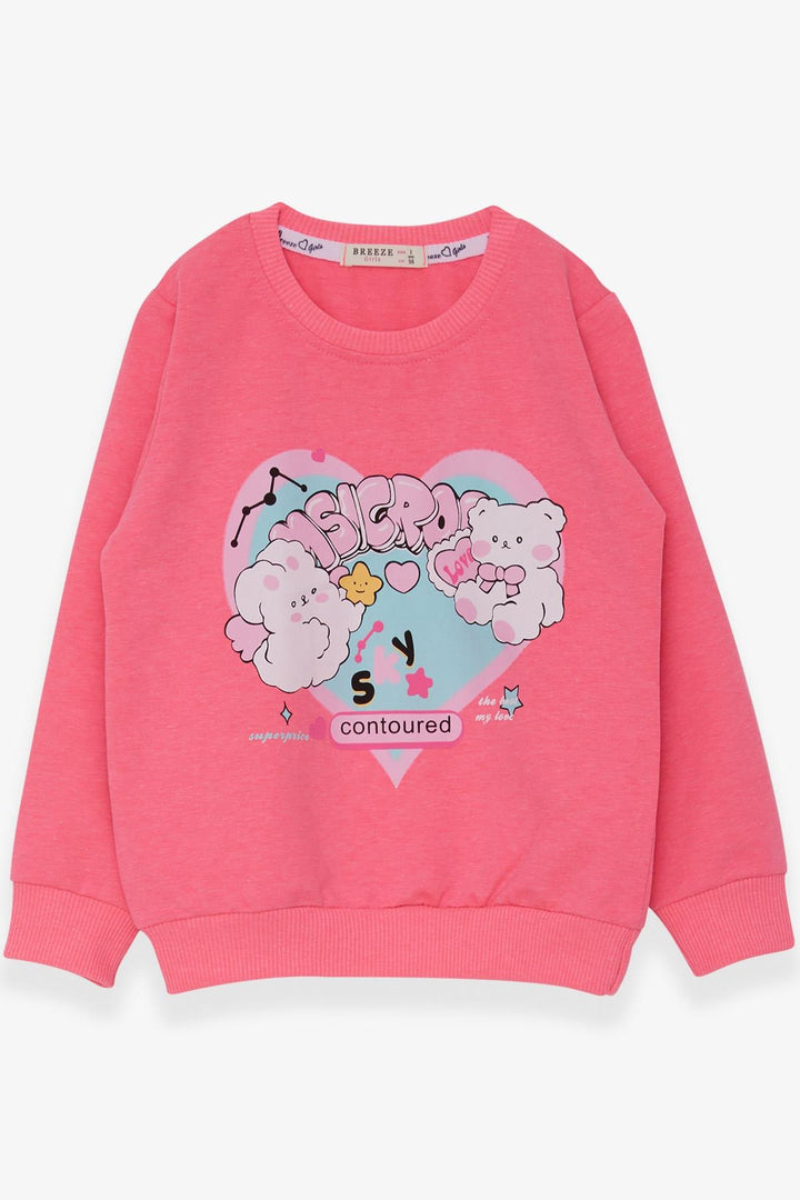 Bree Breeze Girl Child Sweathirt Heart Printing 2-6 лет, Neon Pink - Kateríni