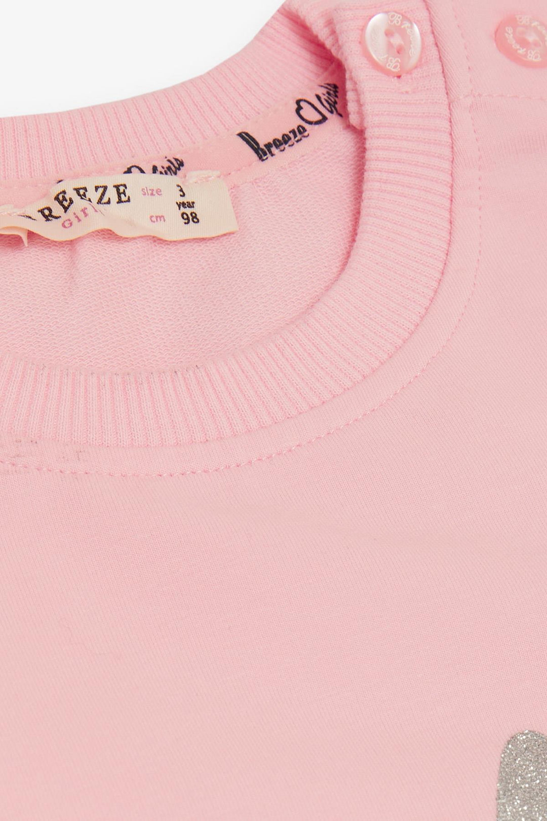 Bree Breeze Girl Child Sweatshirt милый блестящий кролик с принтом 1,5-5 лет, Pink - Camden