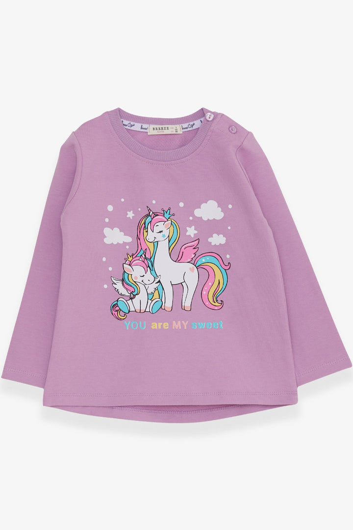 Bree Breeze Girl Child Sweatshirt милая единорога отпечатано 1-4 года, фиолетовый - rijswijk