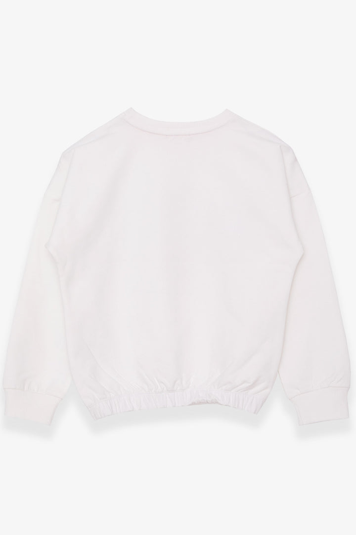 BRE Breeze Girl's Sweatshirt with Glittery Printed Text, 84 Years, Beige - Pakenham