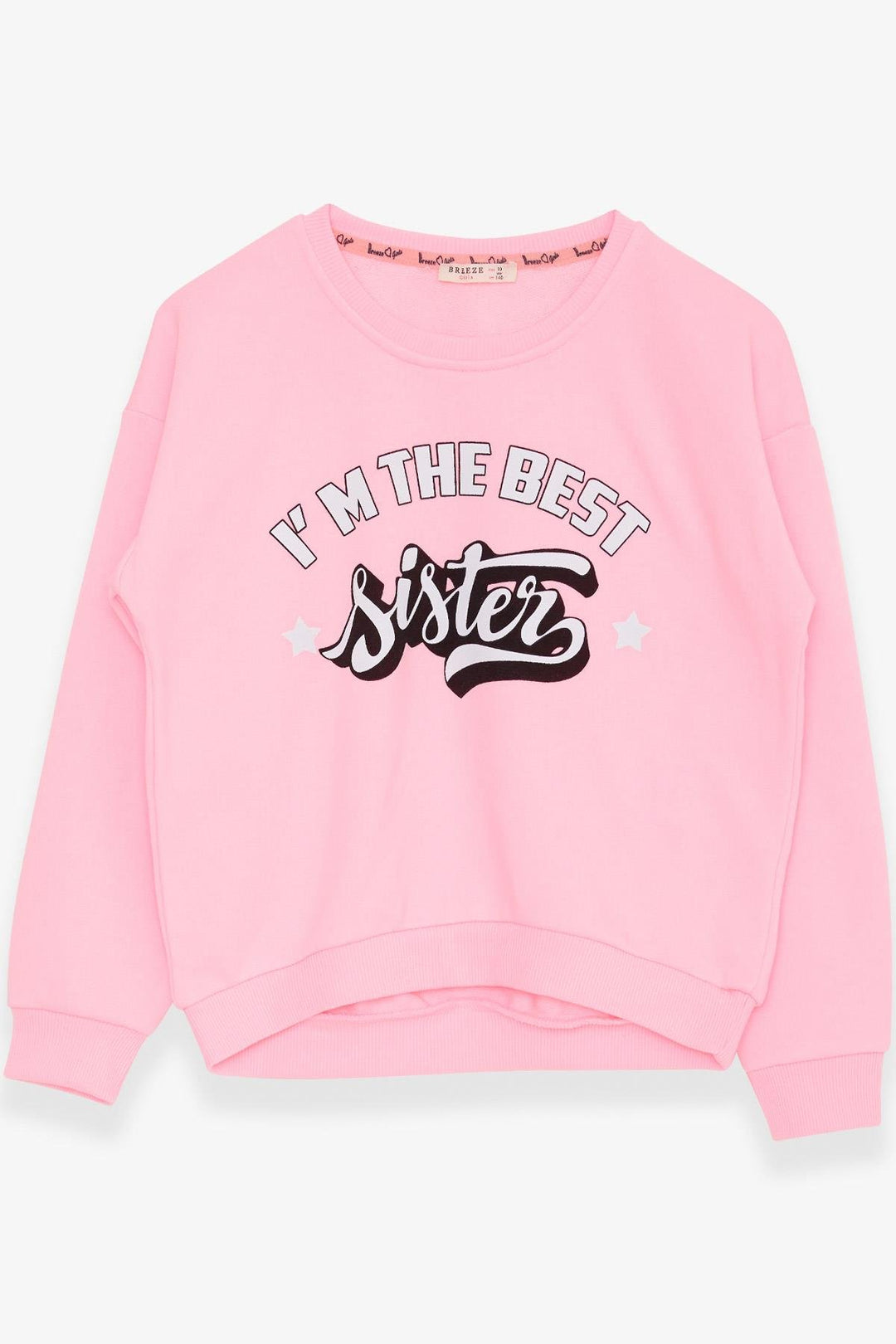 BRE Breeze Girl's Sweatshirt with Printed Text, 94 Years, Neon Pink - Paignton