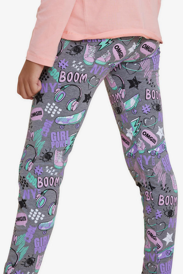 BRE Breeze Girl Leggings Crazy Girl Themed 94 Years, Grey Melange - Garges-lès-Gonesse