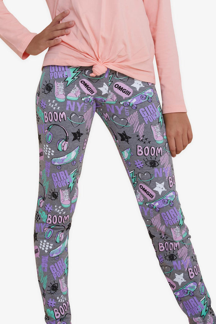 BRE Breeze Girl Leggings Crazy Girl Themed 94 Years, Grey Melange - Garges-lès-Gonesse