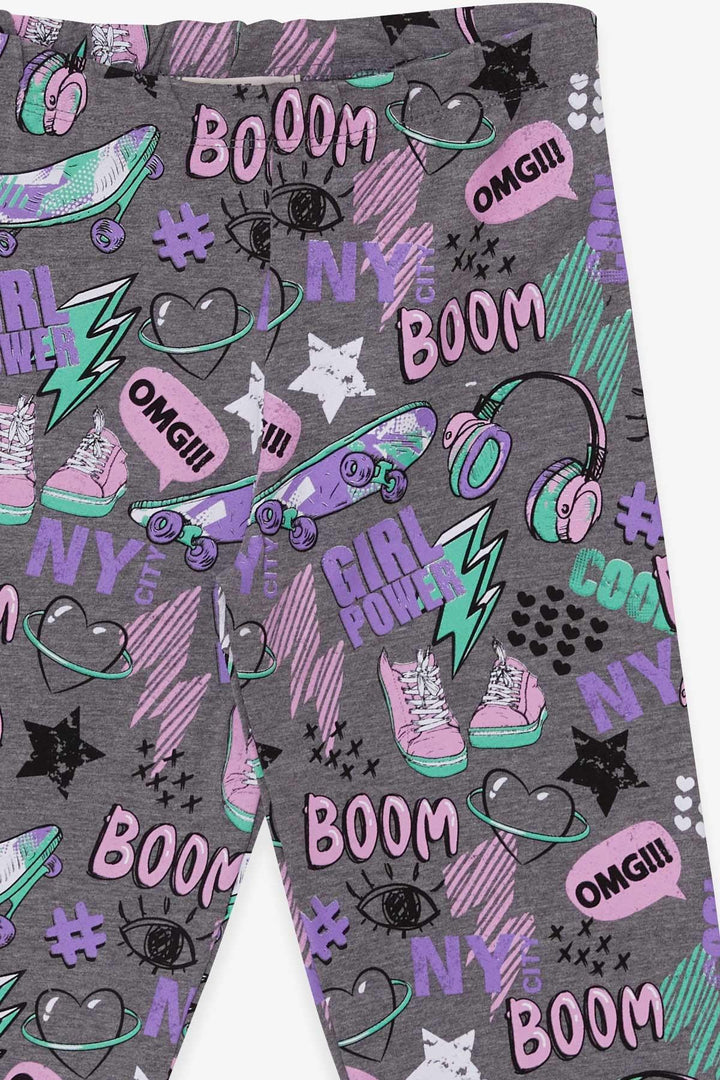 BRE Breeze Girl Leggings Crazy Girl Themed 94 Years, Grey Melange - Garges-lès-Gonesse