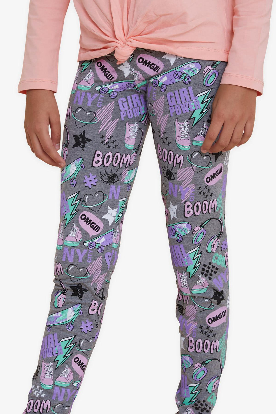 BRE Breeze Girl Leggings Crazy Girl Themed 94 Years, Grey Melange - Garges-lès-Gonesse