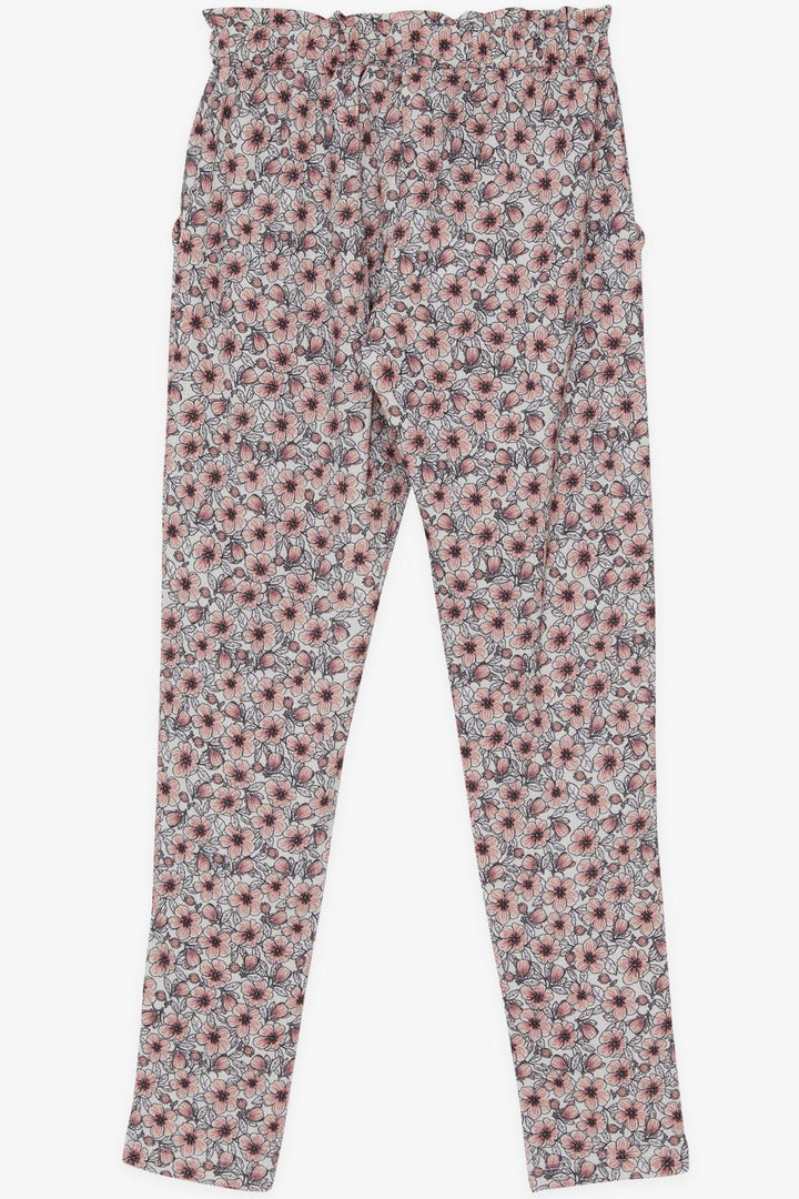 BRE Breeze Girl's Leggings Pants with Bow Floral 62 Years, Beige - Ettlingen