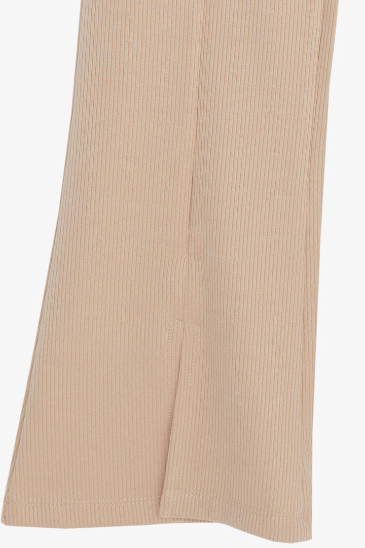 BRE Breeze Girl's Leggings Pants with Slit Spanish Hem, Beige, 4-8 Years - Sykiés