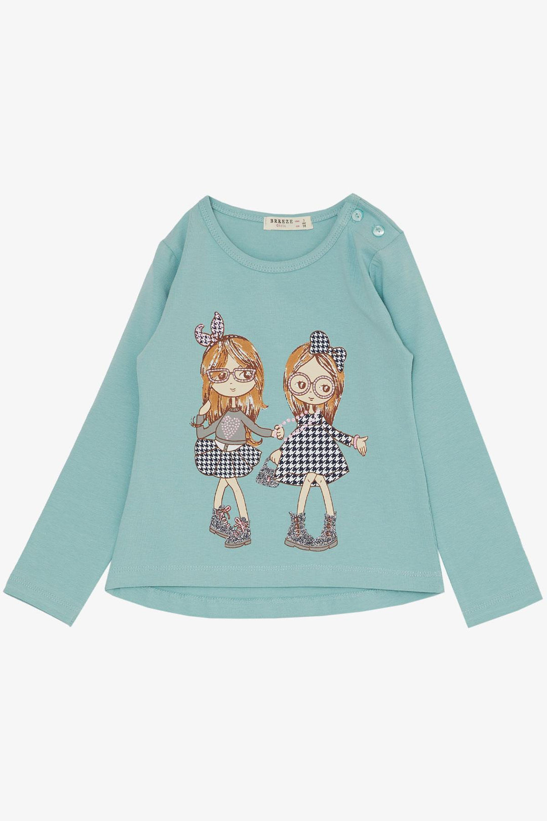 Bre Ext Girl Child Set Sleed The Friendse Theme Happy Girls Printed 2-6 лет, Aqua Green - Vergína