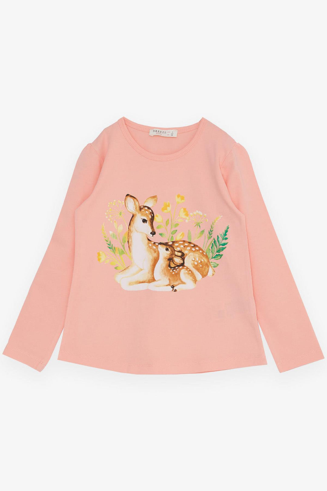 Bree Exe Girl Child Ligging Set Love Theme Mother и Baby Deer Printed 2-6 лет, лосось - Веллингборо