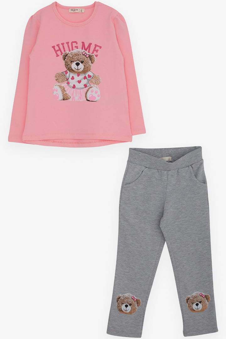 BRE Breeze Girl Child Leggings Set Cute Bear Printed 1.5-5 Years, Pink - Desio