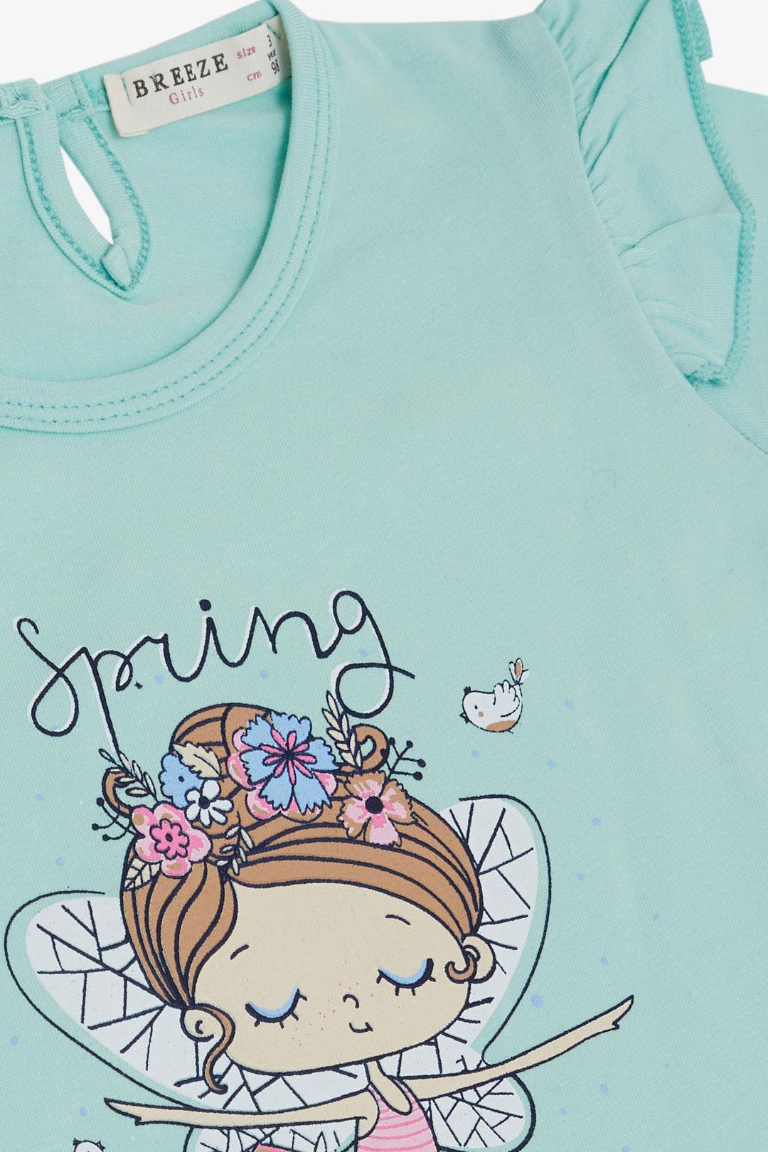 Футболка Breeze Girl's The Spring Theme Balleerina Girl Printed 1,5-5 лет, Aqua Green-Berriozábal