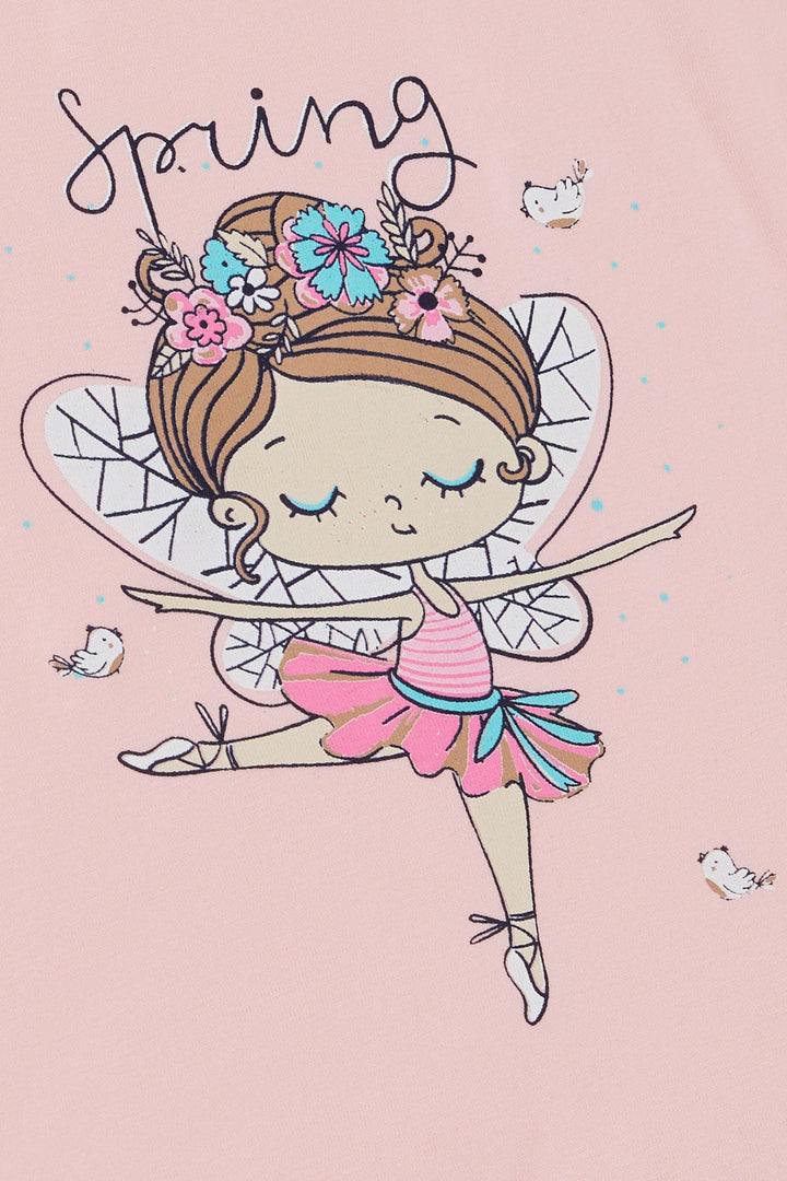 Футболка Breeze Girl's Fort Spring Theme Balleerina Girl Printed 1,5-5 лет, Pink-Wuppertal