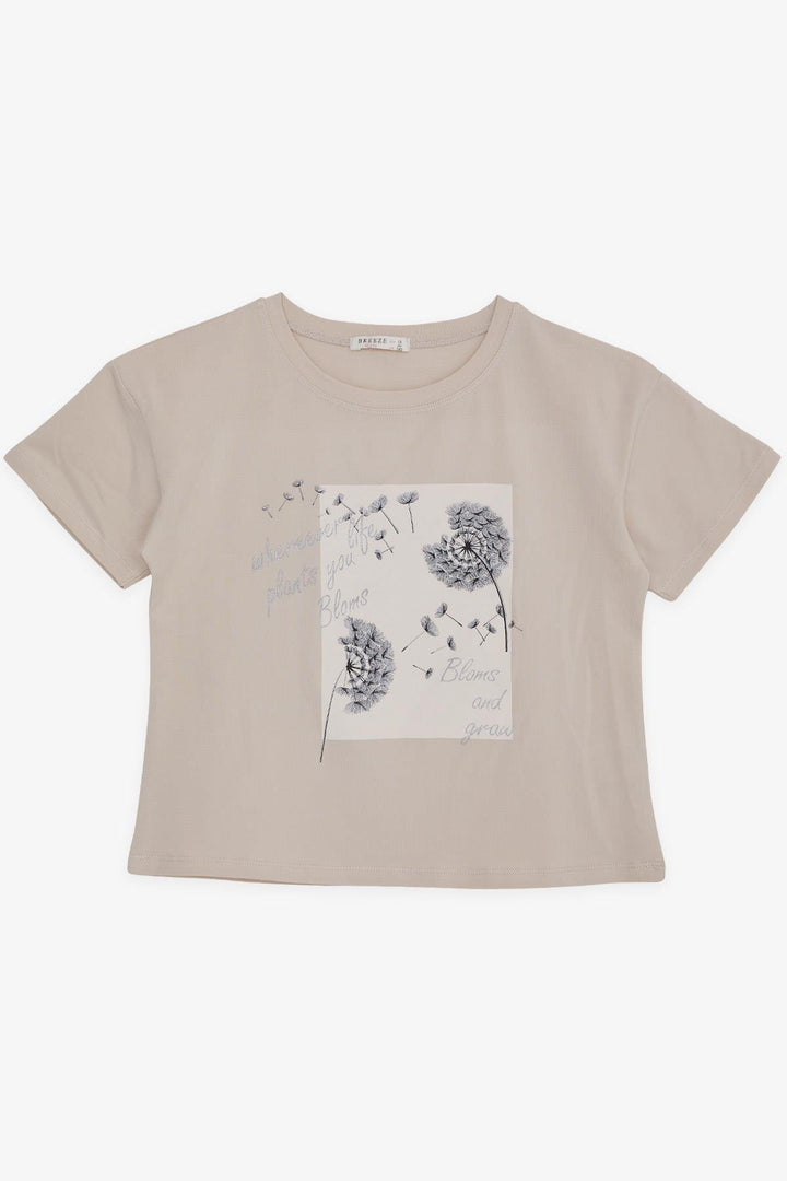 BRE Breeze Girl's T-shirt Flower Printed 94 Years, Beige - Miahuatlán de Porfirio Díaz