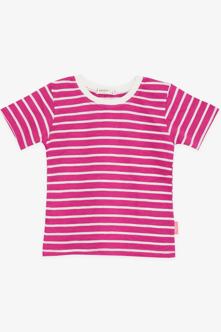 Полосатая футболка Breeze Girl 3-7 лет, Fuchsia-Lida